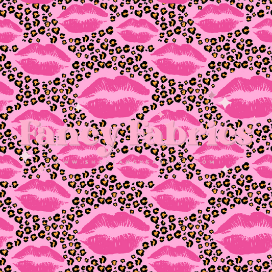 Pink Leopard Lips | PREORDER | By The Yard