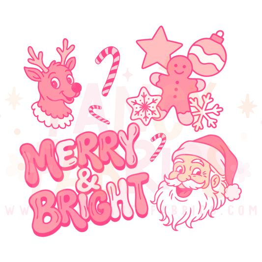 Merry & Bright (Santa) | Child Size | DTF Transfer