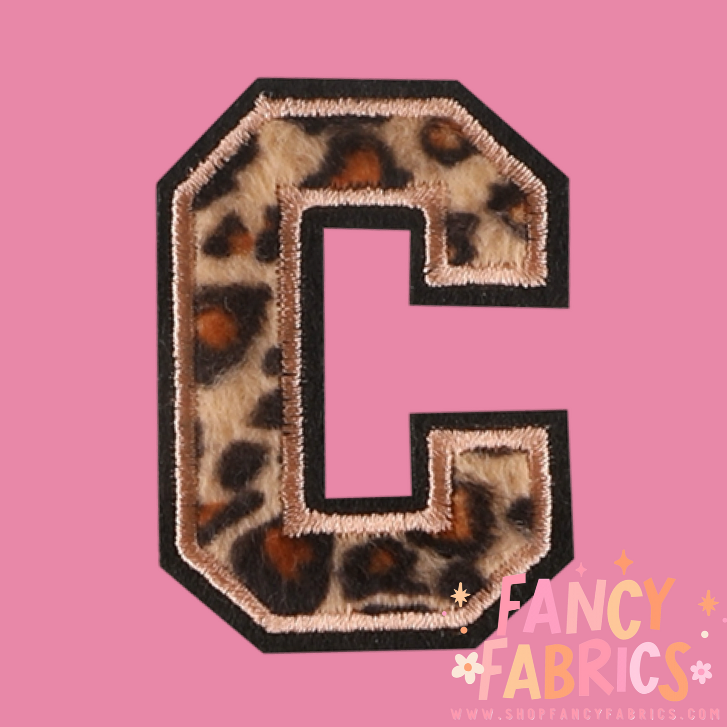 Letter C Leopard iron on patch