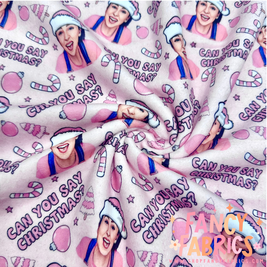 Can You Say Christmas? (Pink) | Single Sided Minky | Ready To Ship