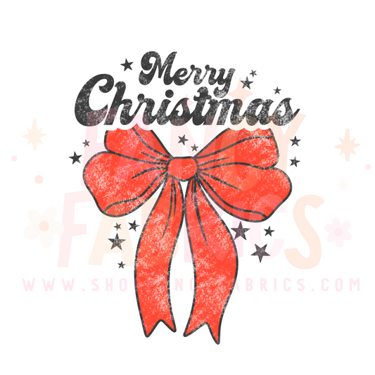 Merry Christmas Bow | Child Size | DTF Transfer