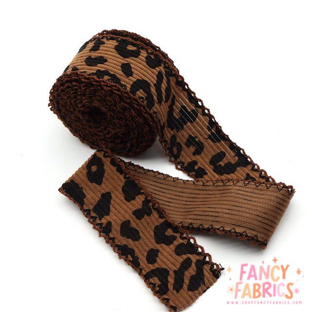 Leopard Corduroy | 1.5" Double Hook Ribbon | Ready To Ship
