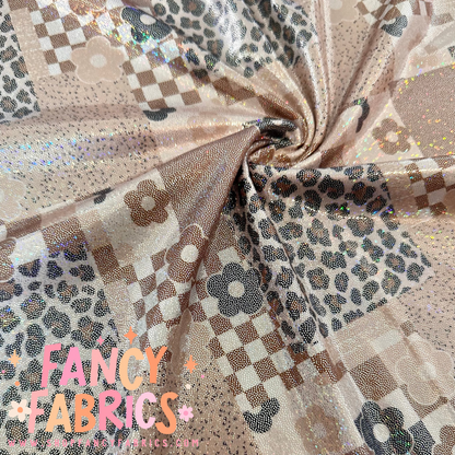 Leopard Patchwork | 6x6 Scaling | Printed Holographic | Ready To Ship