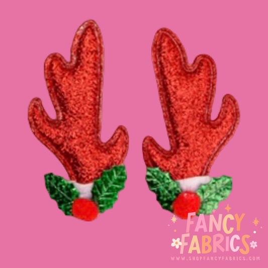 Red Glitter | Reindeer Antlers | Ready To Ship