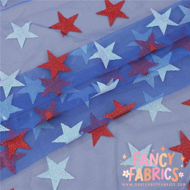 RWB Glitter Stars | Mesh | Ready To Ship