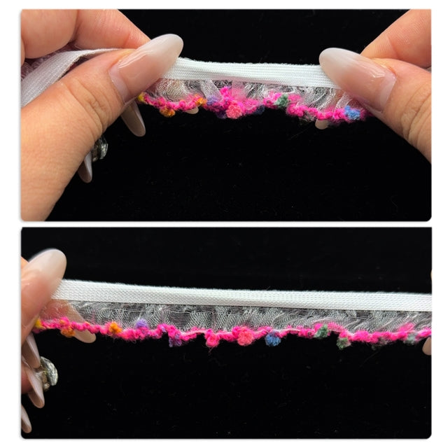 Fuzzy Trim (Pink Confetti) | Ruffle Trim