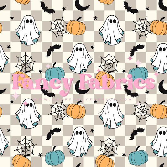 Halloween Ghosts (Checkers) | PREORDER | By The Yard