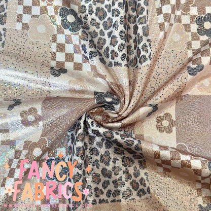Leopard Patchwork | 6x6 Scaling | Printed Holographic | Ready To Ship
