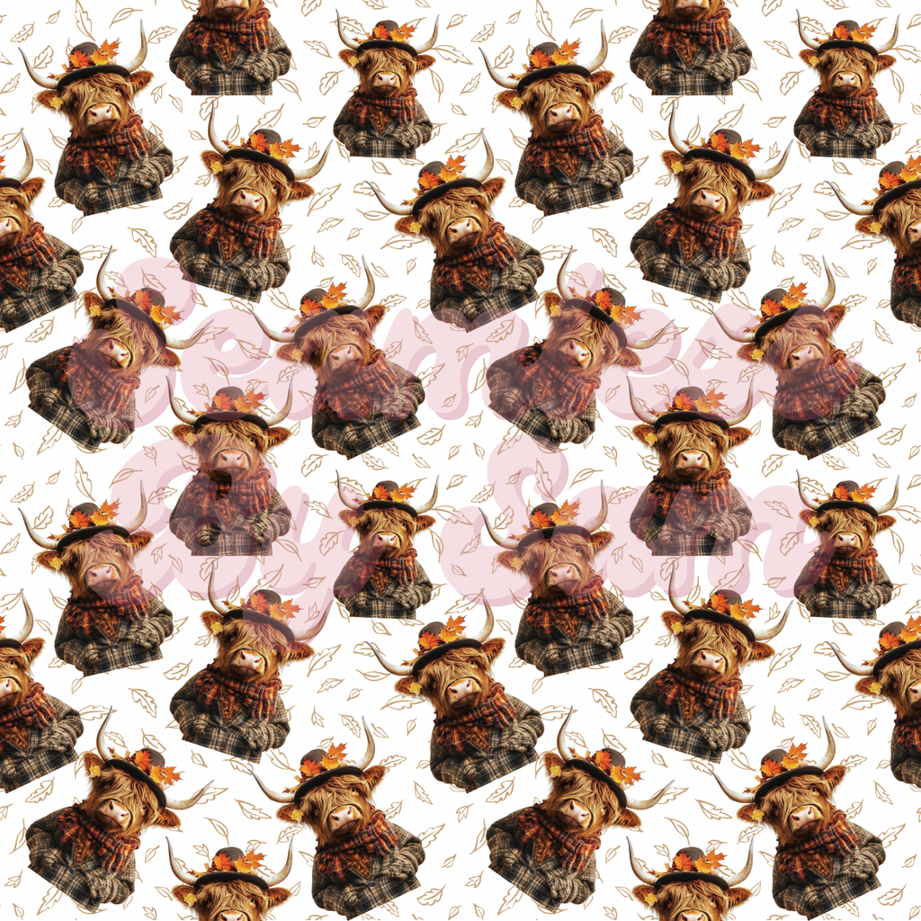 Fall Highland Cows | Seamless File | Digital Download