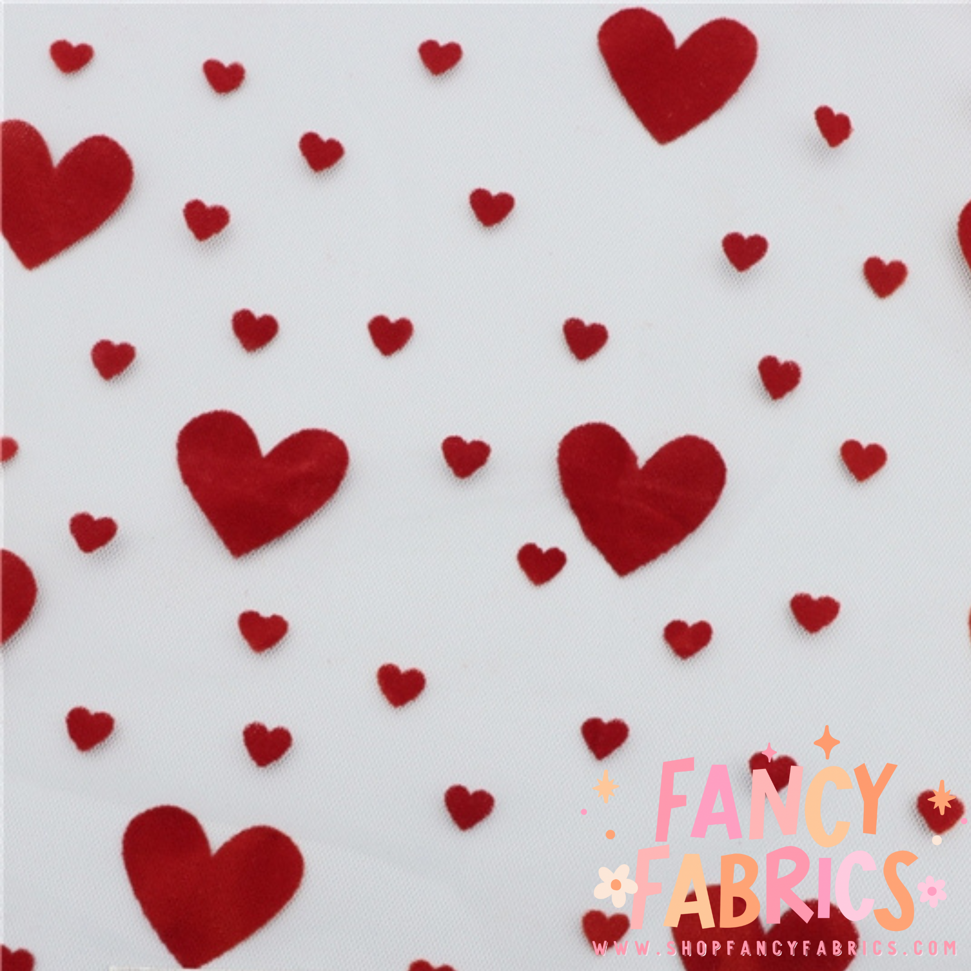 Assorted Flocked Hearts | Mesh | Ready To Ship