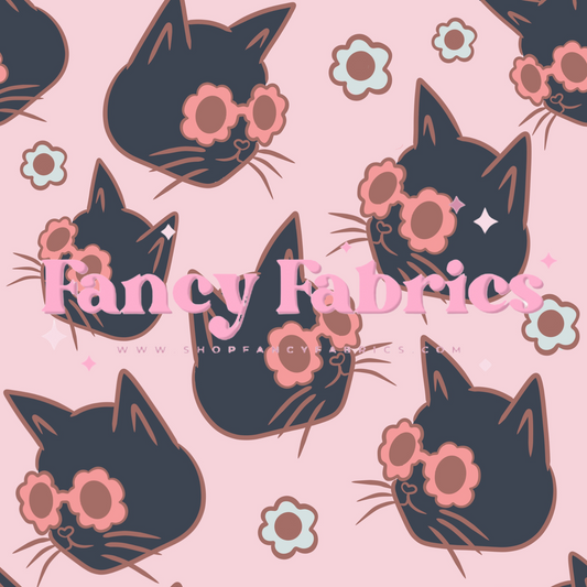 Cool Cats (Pink) | PREORDER | By The Yard