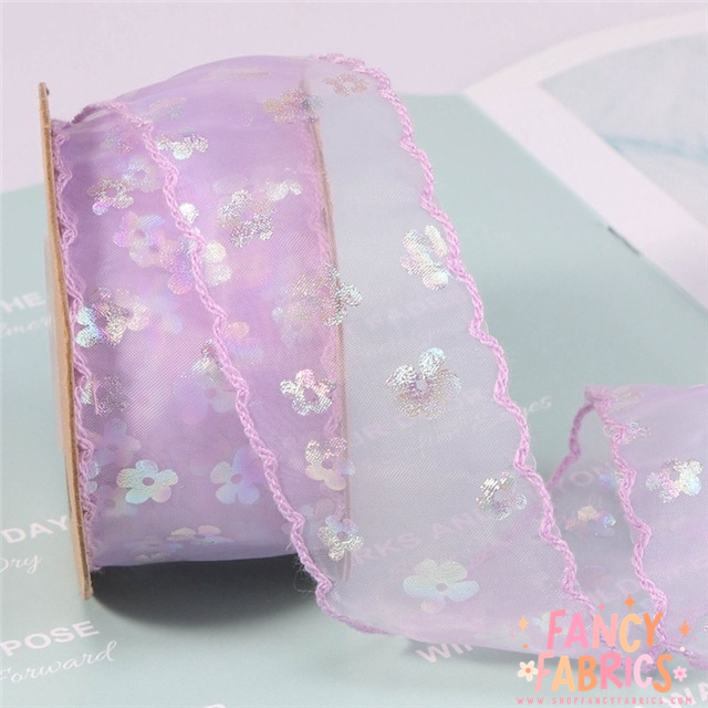 Spring Floral (Holo) | 1.5" Moon Ribbon | Ready To Ship