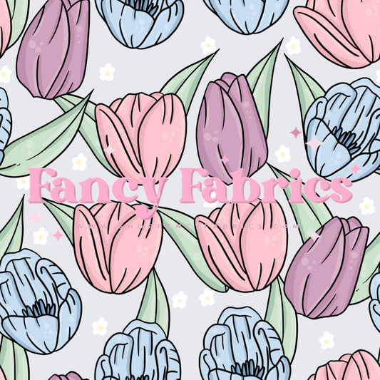 Pastel Tulips | PREORDER | By The Yard