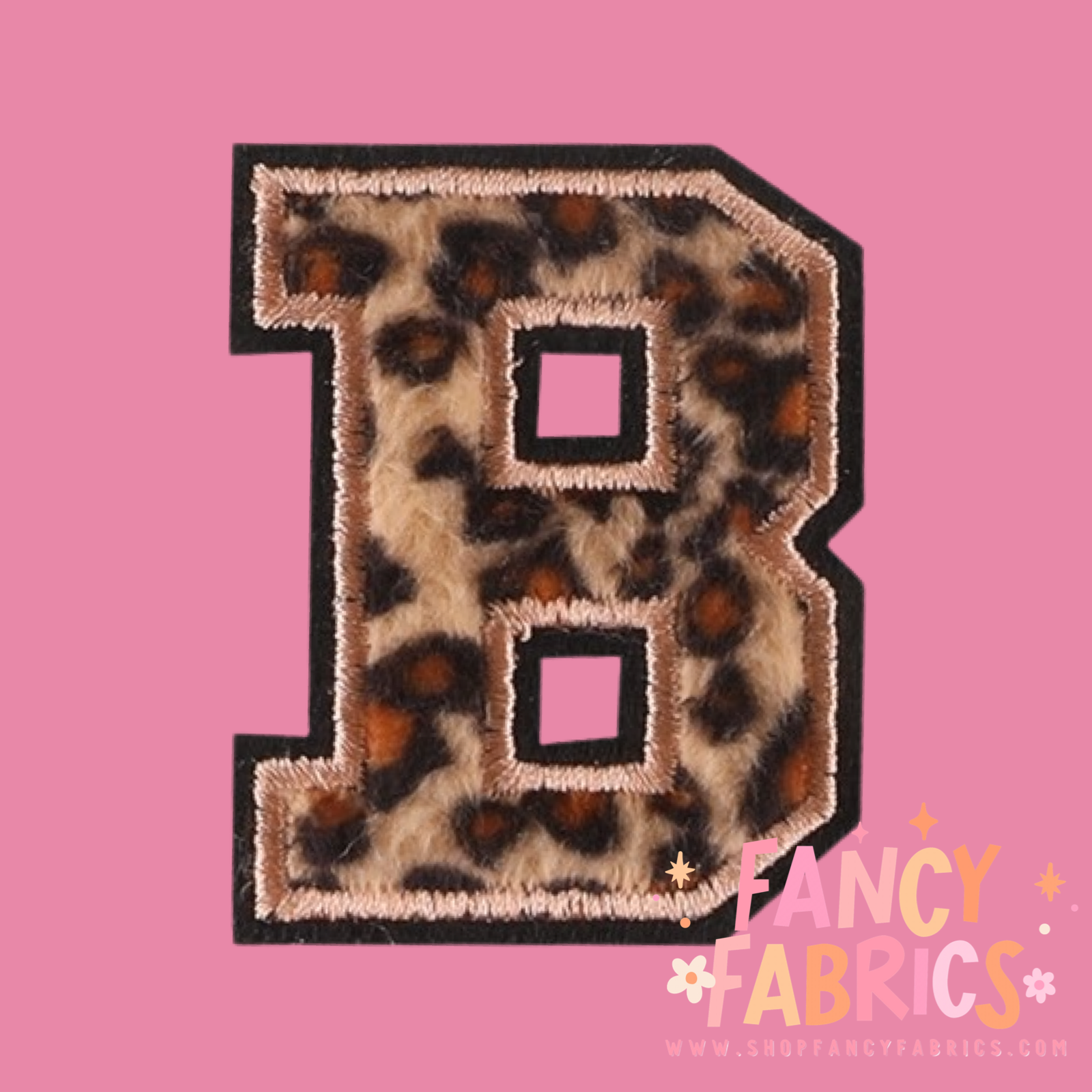 Leopard letter B Iron on patch