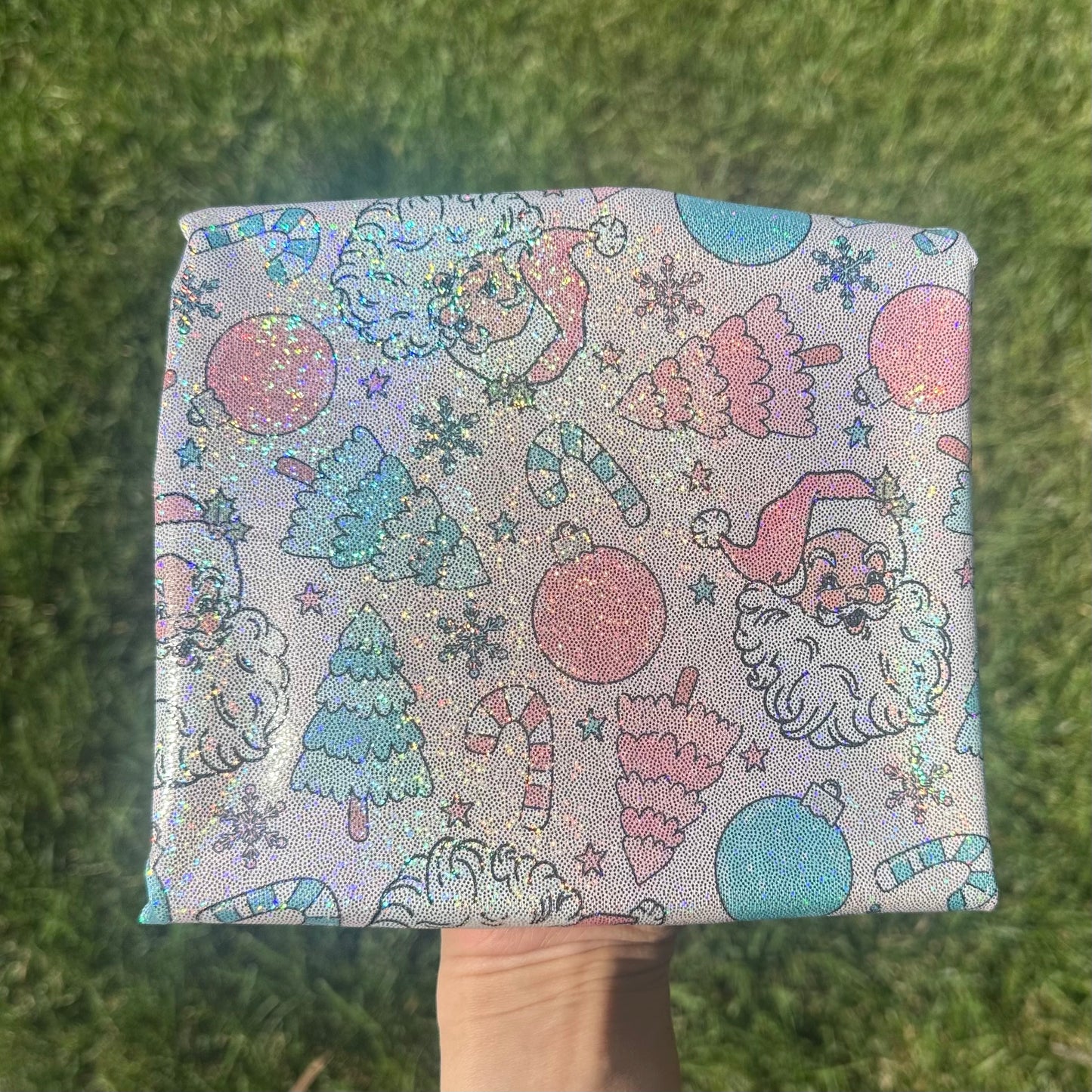 Pink Santa | 6x6 Scaling | Printed Holographic | Ready To Ship