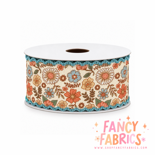 Fall Floral | 2" Single Sided | Moonstitch Printed Ribbon | Ready To Ship