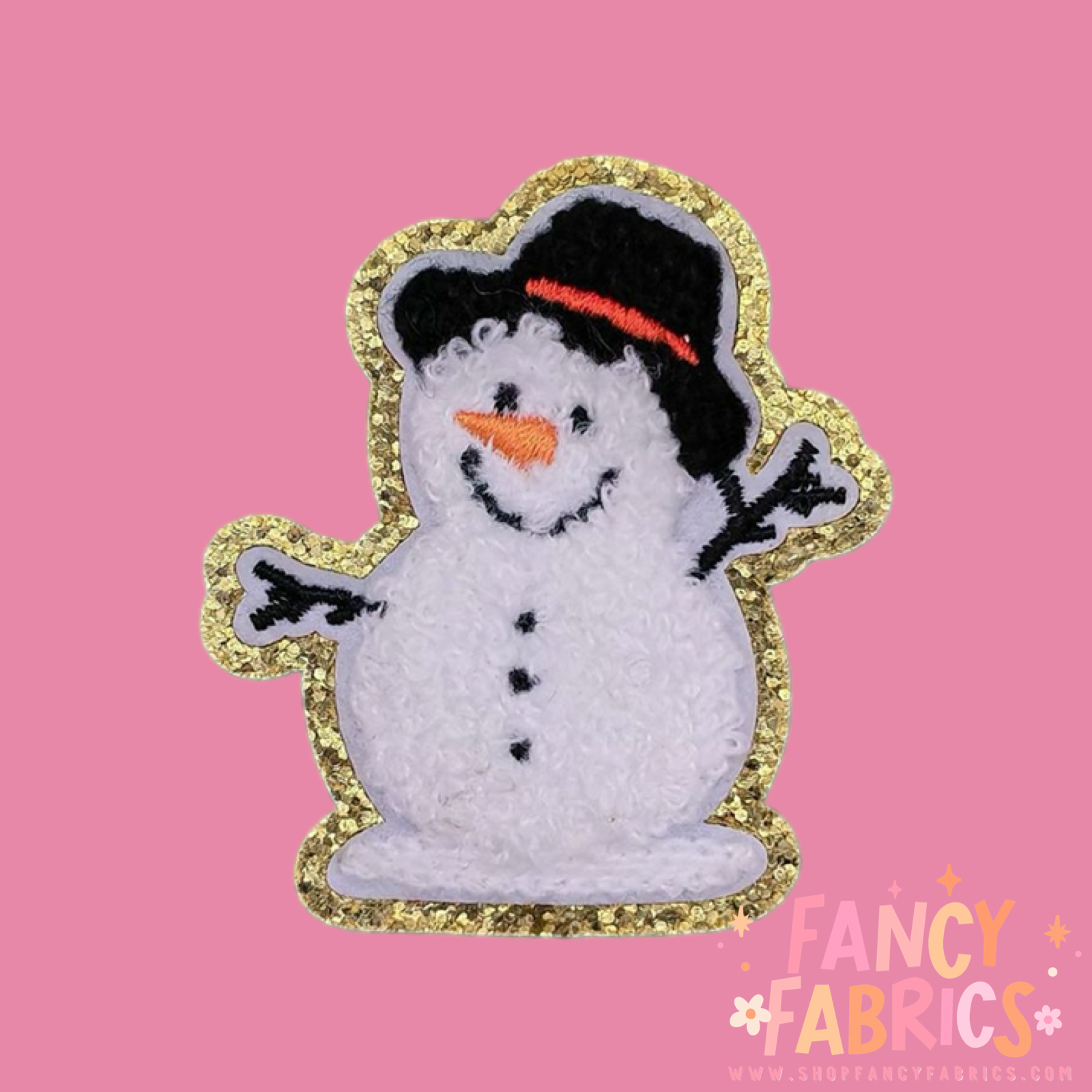 Happy Snowman iron on patch