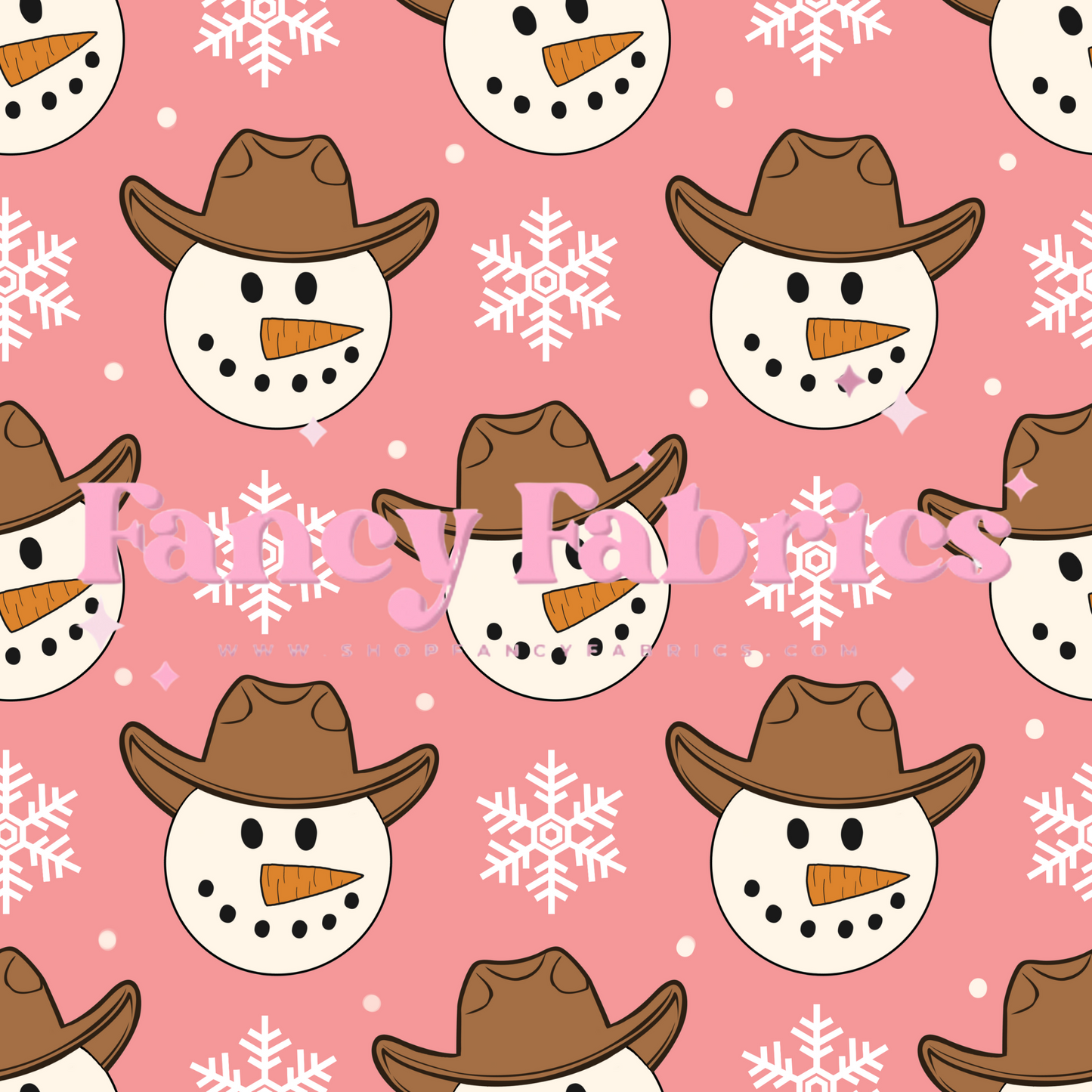 Cowboy Snowman (Pink) | PREORDER | By The Yard