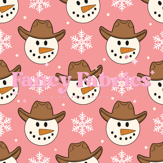 Cowboy Snowman (Pink) | PREORDER | By The Yard