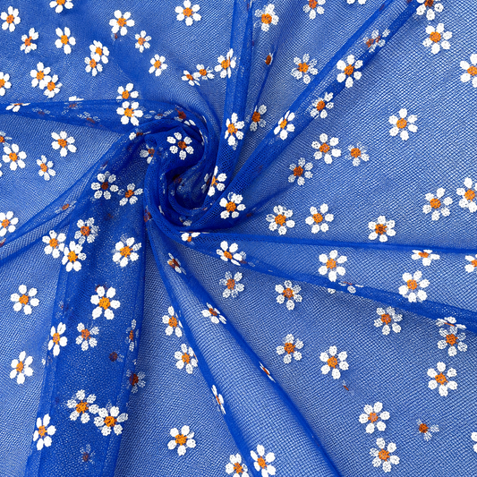 Royal Blue | Tiny Daisy Mesh | Ready To Ship