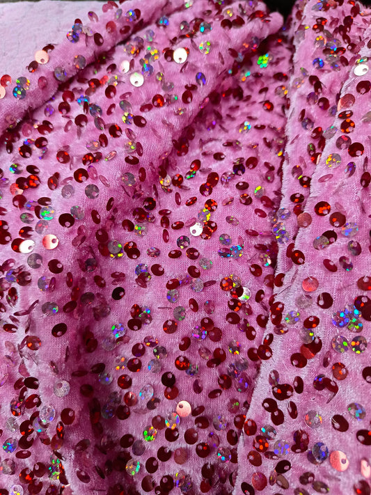 Pinky | Stretch Sequin Velvet | Ready To Ship