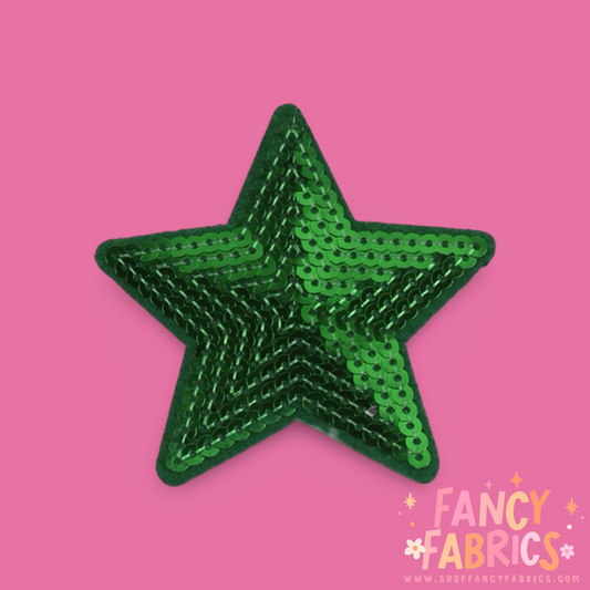 Green Sequin Star | Iron On Patch