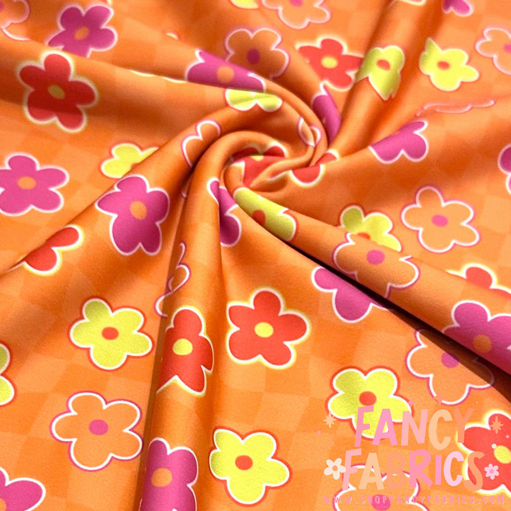 Neon Flowers (Orange) | Swim | 4x4 Scaling | Ready To Ship