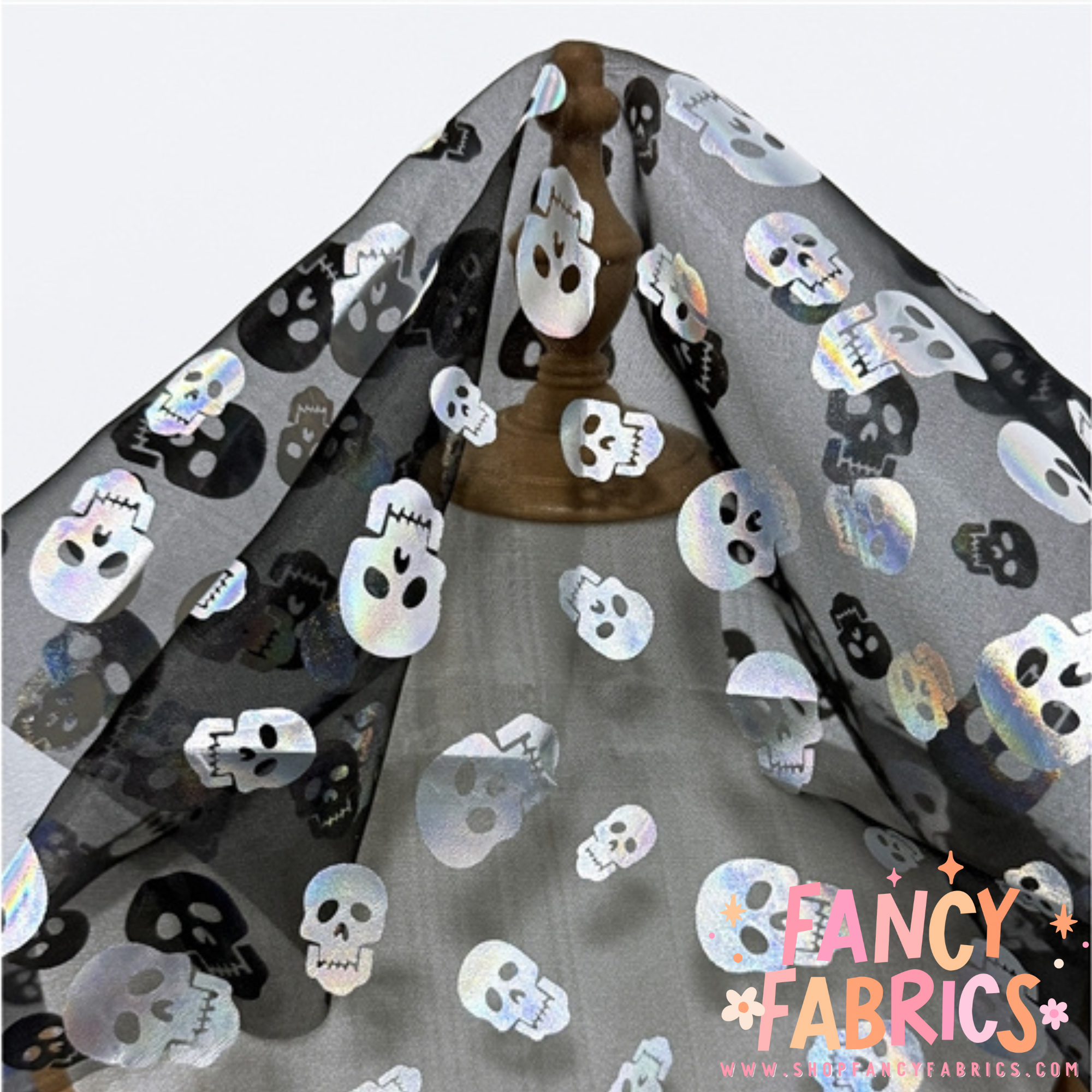 Holo Skulls | Organza Mesh | Ready to Ship