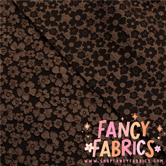 Dark Brown | Floral Polyester | Ready To Ship