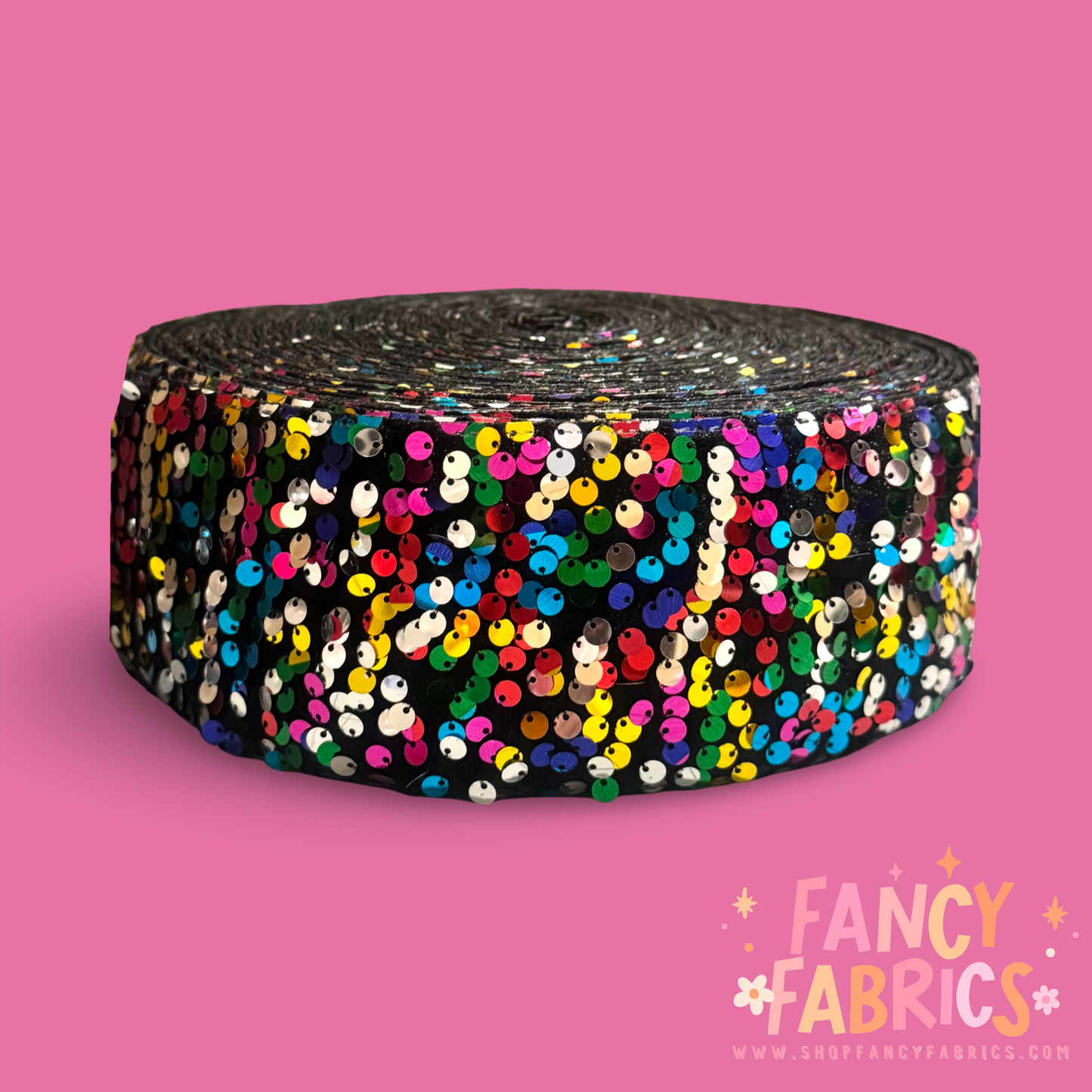 Rainbow | 3" Single Sided | Sequin Velvet Ribbon | Ready To Ship