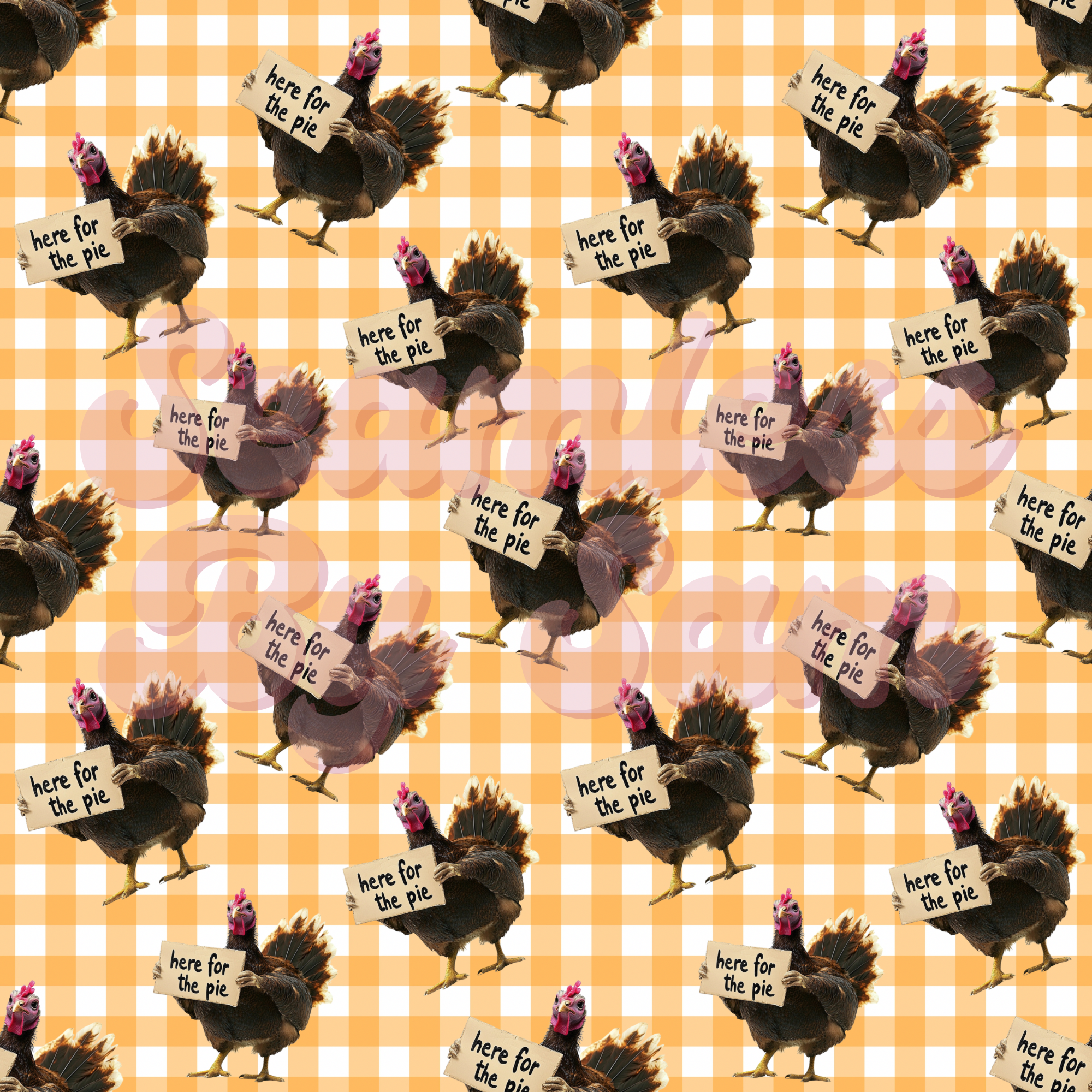 Here For The Pie (Plaid) | Seamless File | Digital Download