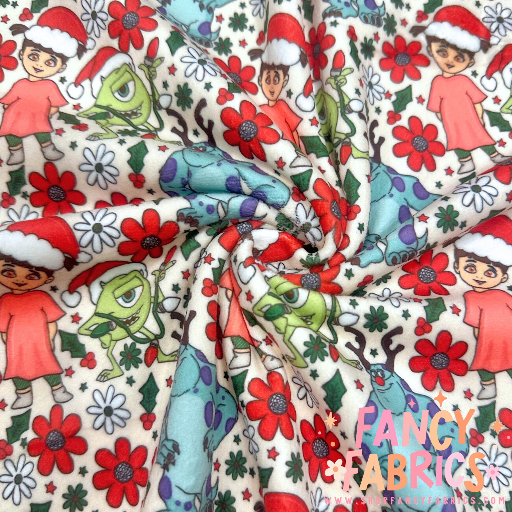 Xmas Monsters | Single Sided Minky | Ready To Ship