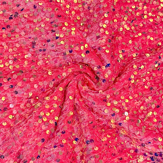 Watermelon | Stretch Sequin Velvet | Ready to Ship