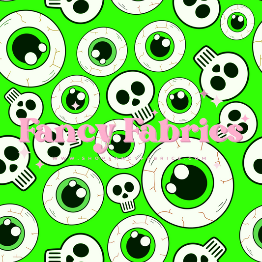 Eyes & Skulls (Green) | PREORDER | By The Yard