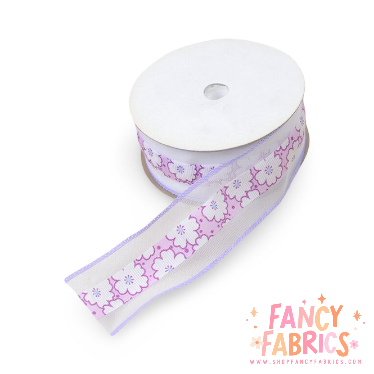 Purple | 1.5" | Flower Mesh Ribbon | Ready To Ship