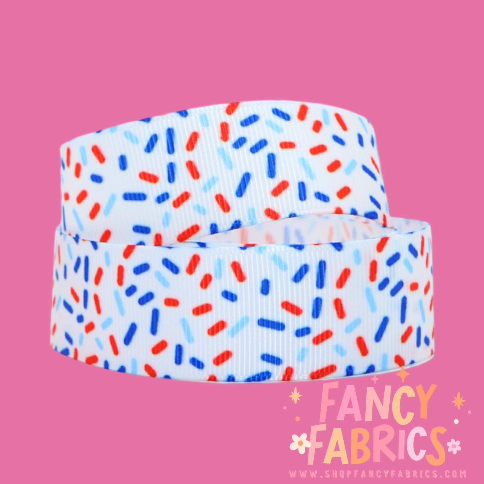 Patriotic Sprinkles | 3" Single Sided | Printed Ribbon | Ready To Ship