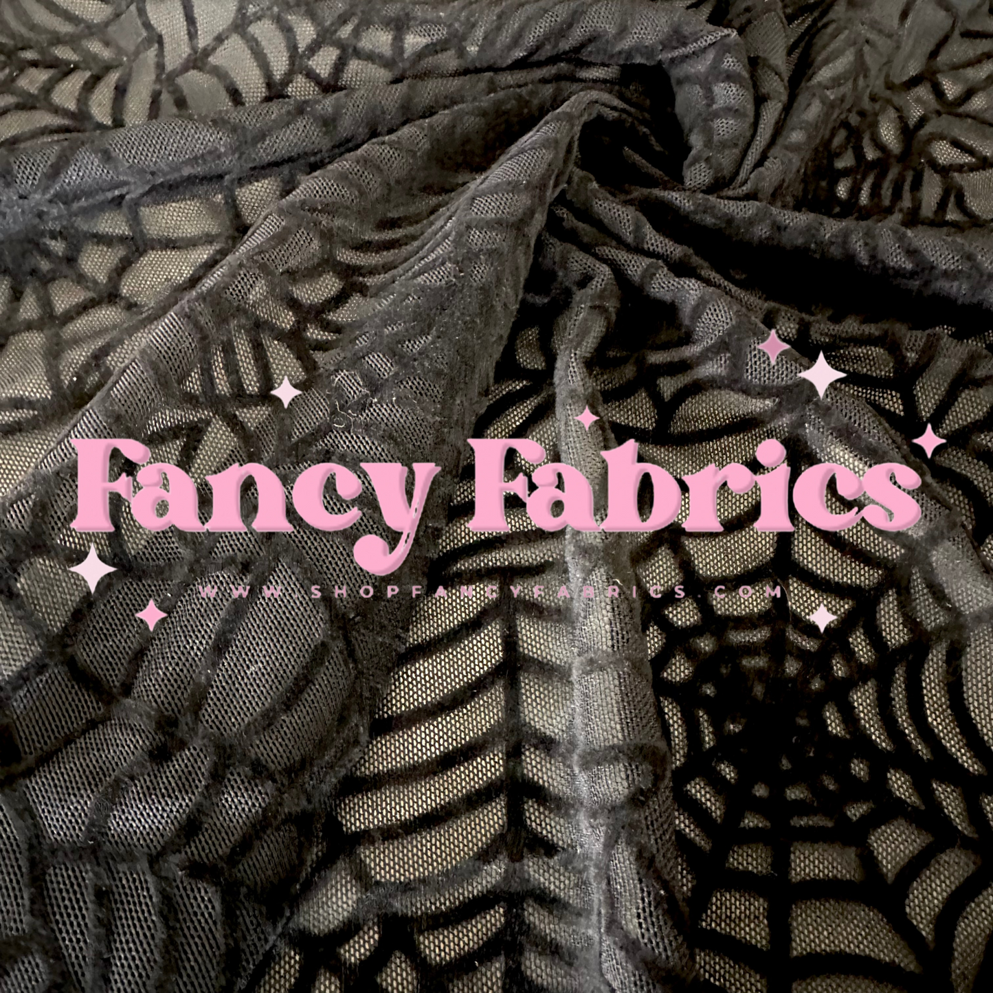 Flocked Spiderwebs (Black) | Mesh | Ready To Ship