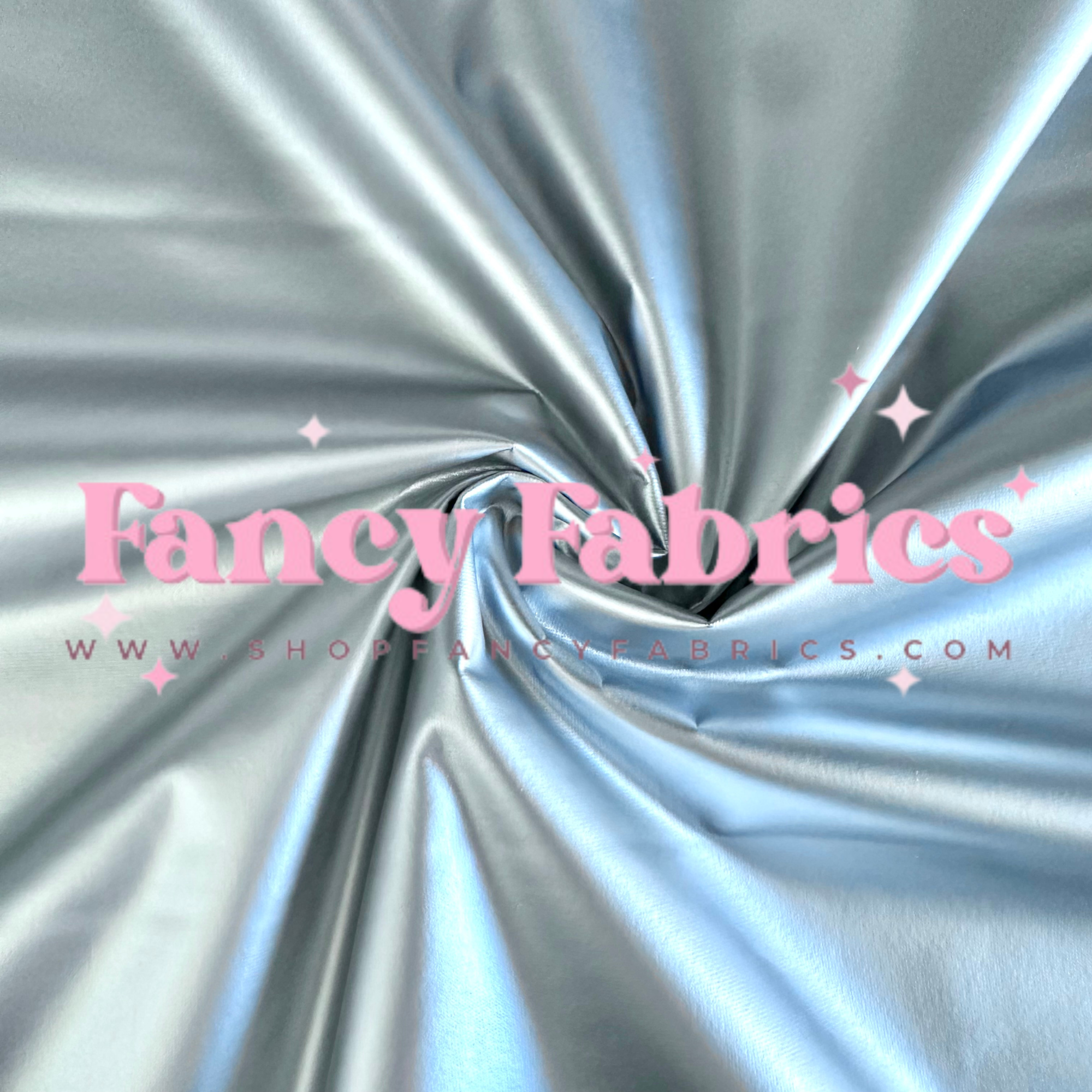 Silver Pleather Fabric by the Yard and Half Yards