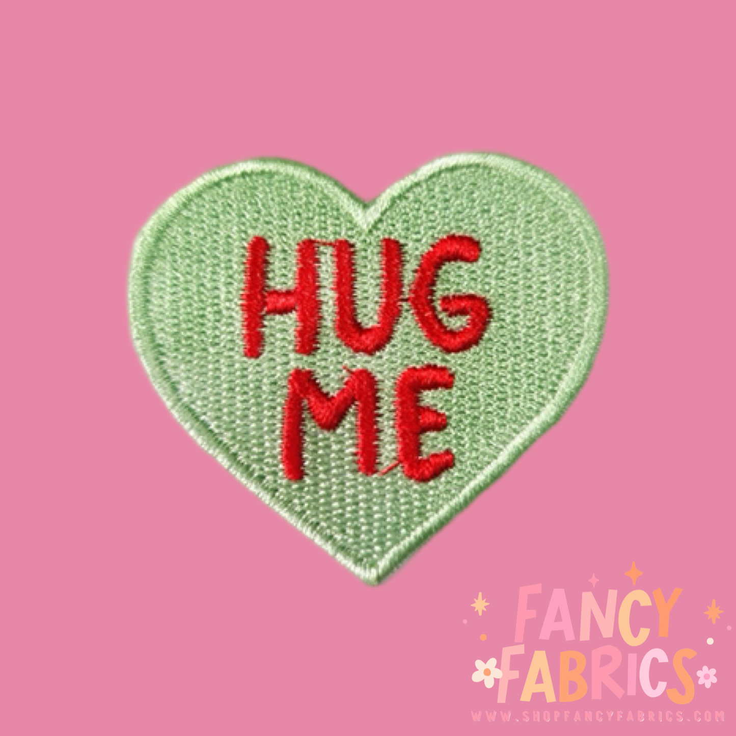 Hug Me Green Heart iron on patch