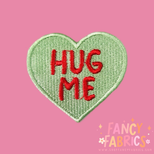 Hug Me Green Heart iron on patch