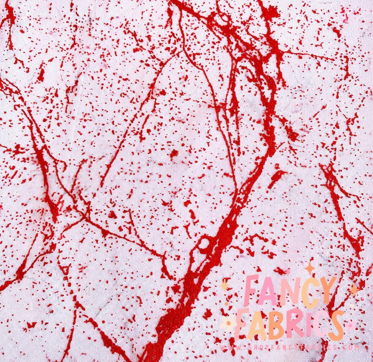 Blood Splatter (White) | Stretch Mesh | Ready To Ship