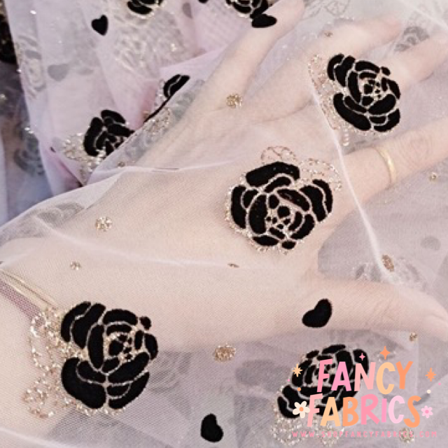 Gold Glitter Roses | Mesh | Ready To Ship