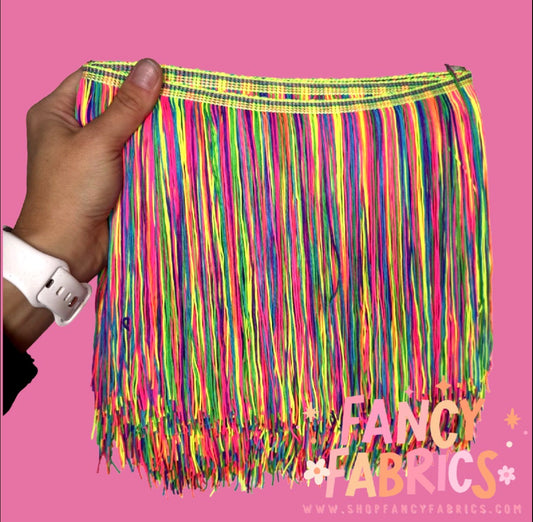Neon Rainbow | Ombré Fringe | By The Yard