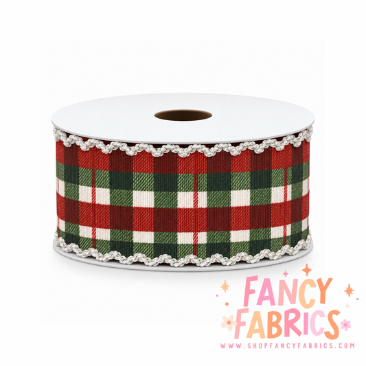 Christmas Plaid | 2" Single Sided | Moonstitch Printed Ribbon | Ready To Ship