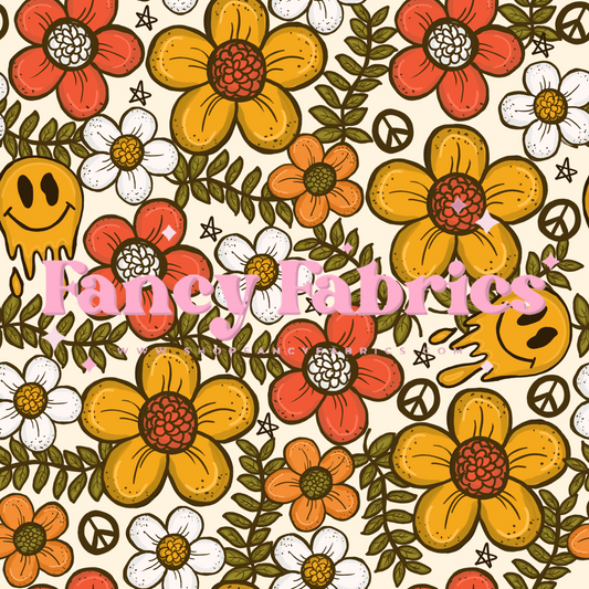 Groovy Floral | PREORDER | By The Yard