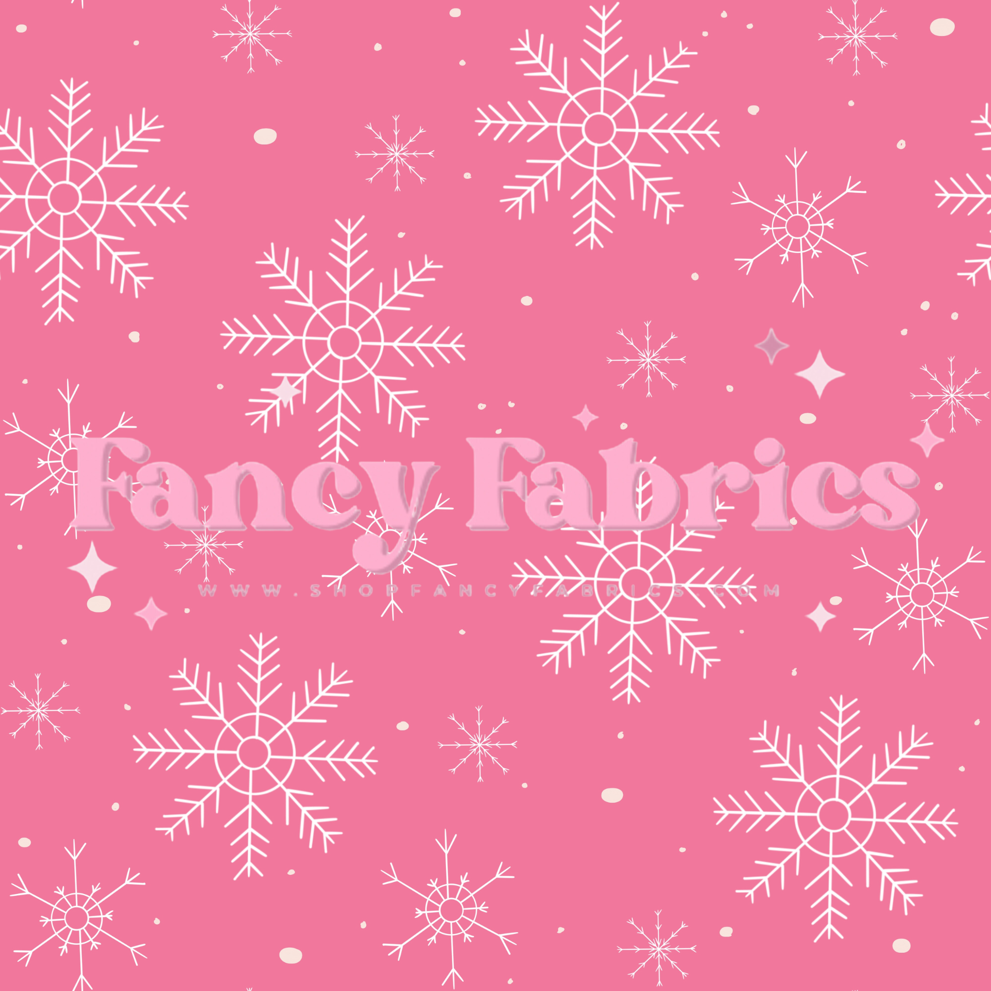 Snowflakes (Pink) | PREORDER | By The Yard
