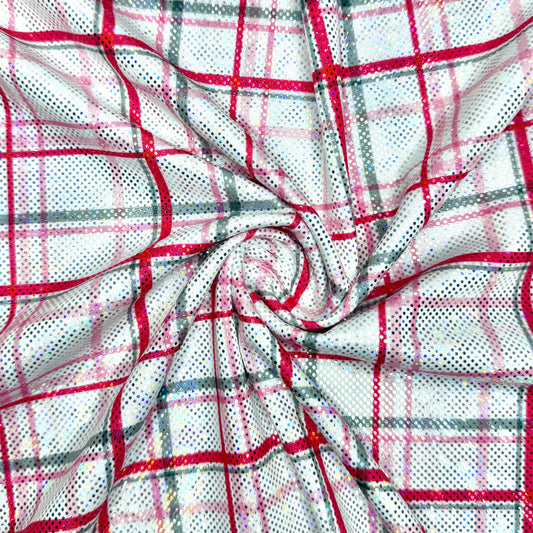 Simple Christmas Plaid | 4x4 Scaling | Printed Shattered Holographic | Ready To Ship