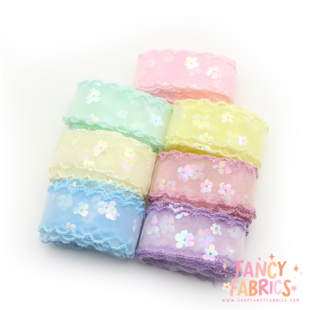 Spring Floral (Holo) | 1.5" Moon Ribbon | Ready To Ship