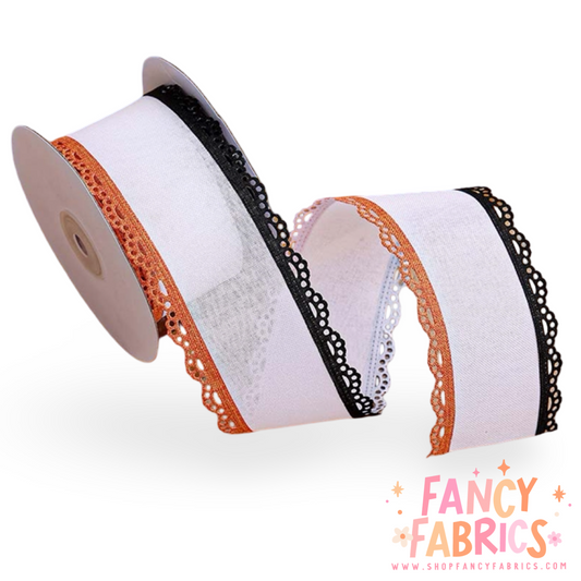 Black + Orange | 2.5" Single Sided | Ribbon | Ready To Ship