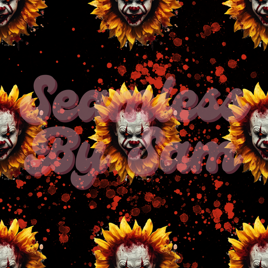 Penny Sunflowers (Black) | Seamless File | Digital Download